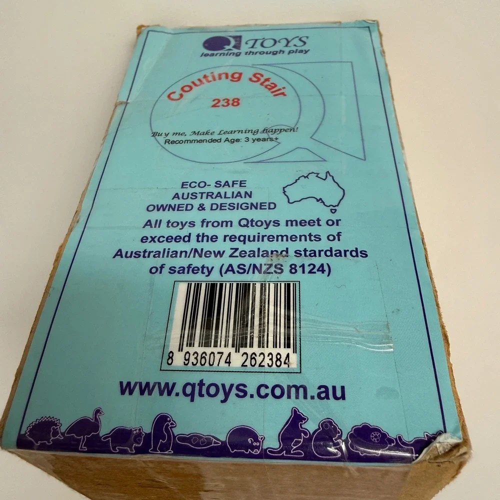 Qtoys Australia Wooden Counting Stair Educational Math Toy Montessori New‎